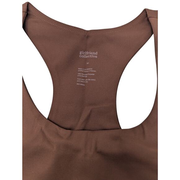 Girlfriend Collective Brown Paloma Racerback Sports Bra Medium NWT - Picture 4 of 5